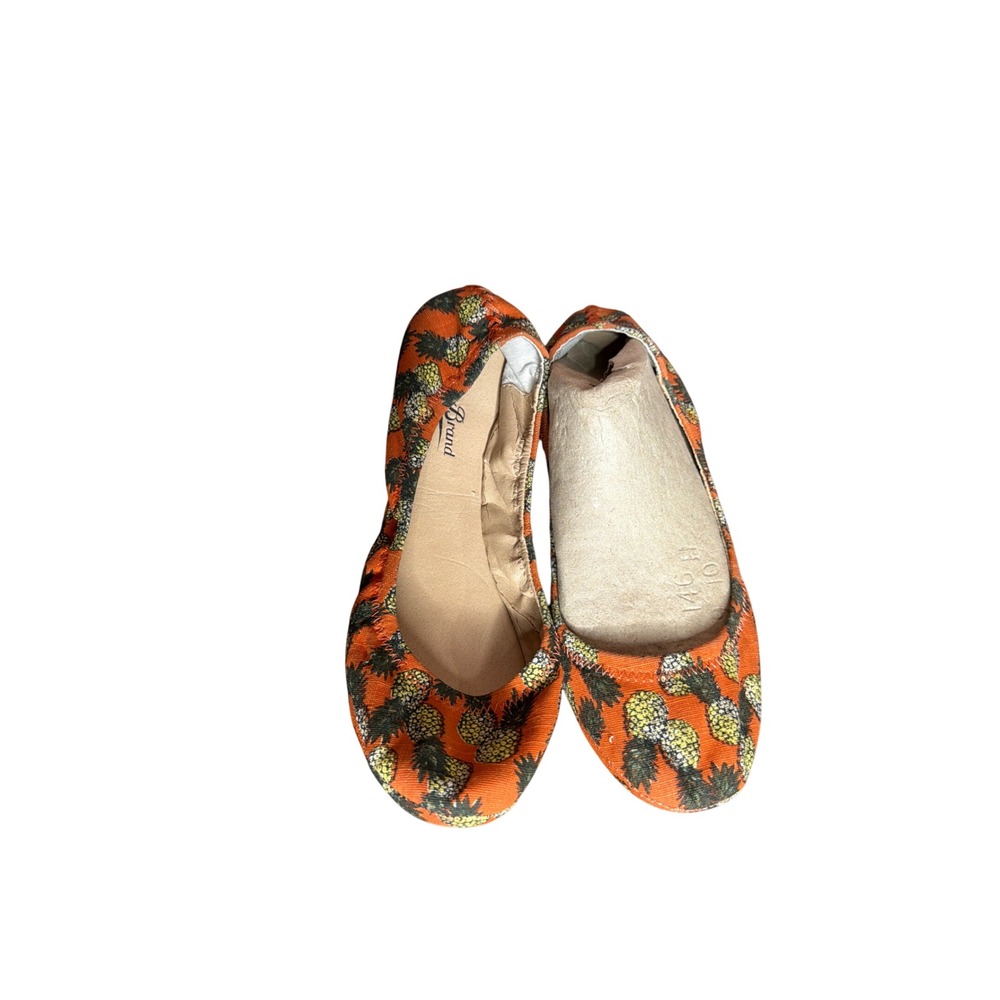 Lucky Brand Emmie Orange Pineapple Print Canvas Ballet Flats Womens‎ 6.5 M